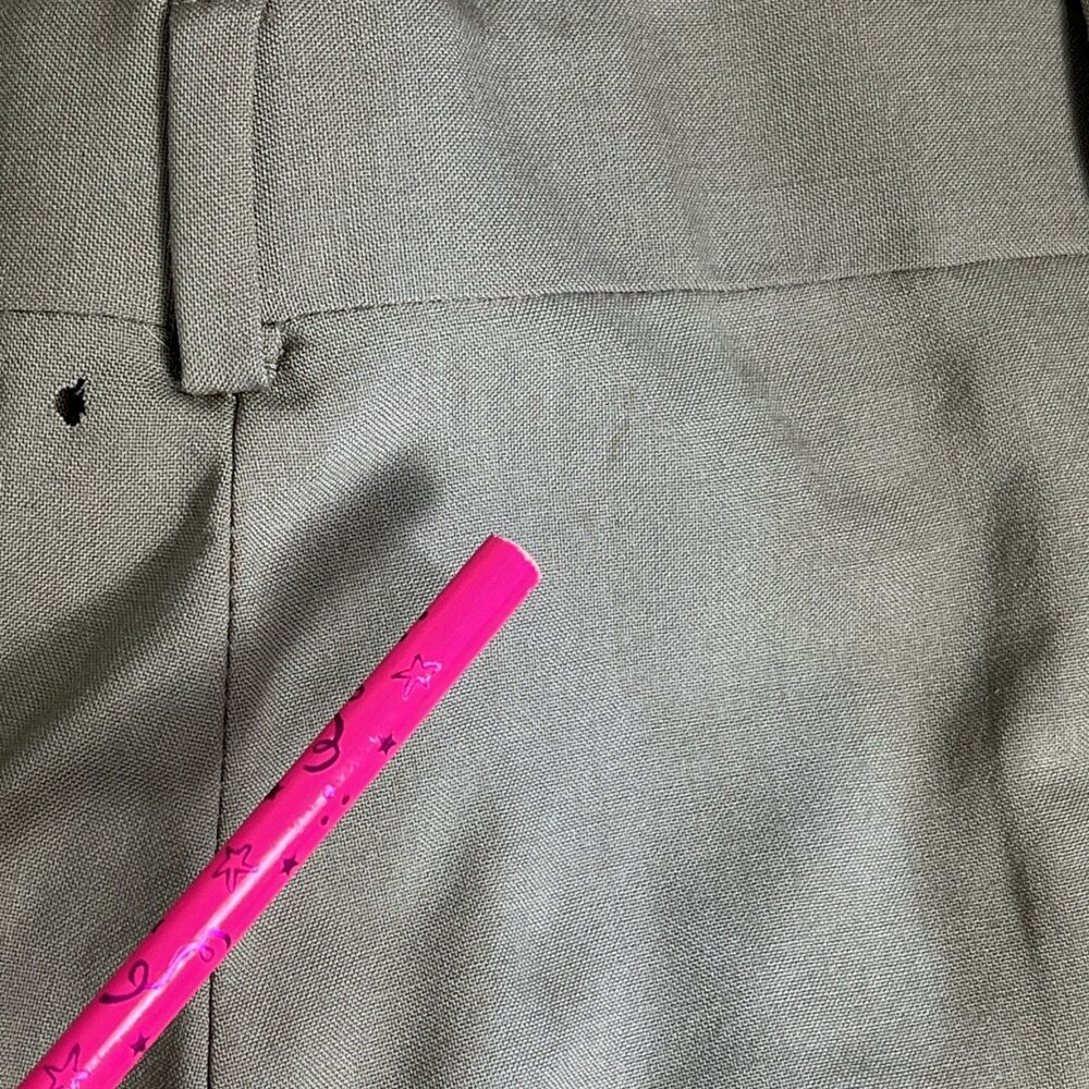 VTG Lands' End Year‎ Rounder Wool Trousers 44X28 Dark Khaki Mexico NWT DEFECTIVE - Picture 5 of 11